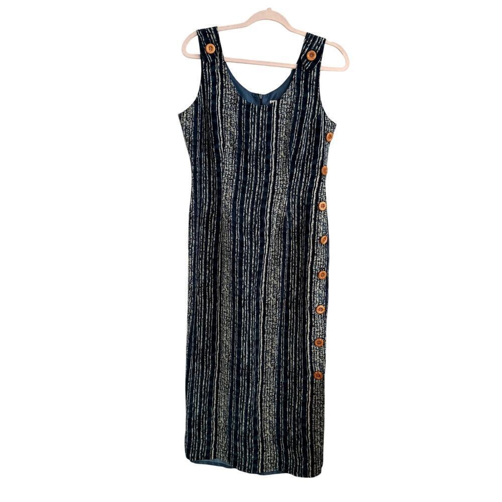 Vintage 100% Silk Midi Dress Women's Size 8
